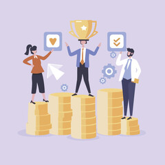 2d vector illustration colorful  business , TRAINING and study work hard successes 
