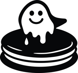 Pancake Ghost Cartoon Vector