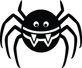 Angry Spider Cartoon Face - Vector