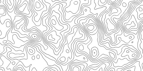 Geographic mountain relief. minimal lines background, modern design with white background and black wave lines luxury topographic, abstract topo contour map on white background.