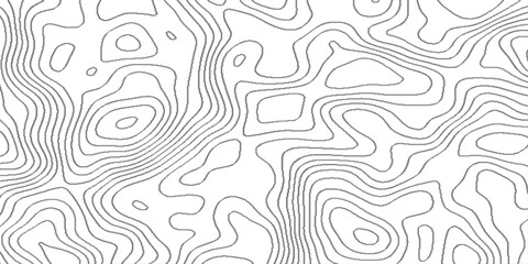 Obraz premium Geographic mountain relief. minimal lines background, modern design with white background and black wave lines luxury topographic, abstract topo contour map on white background.