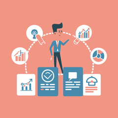 2d vector illustration colorful  business , TRAINING and study work hard successes 
