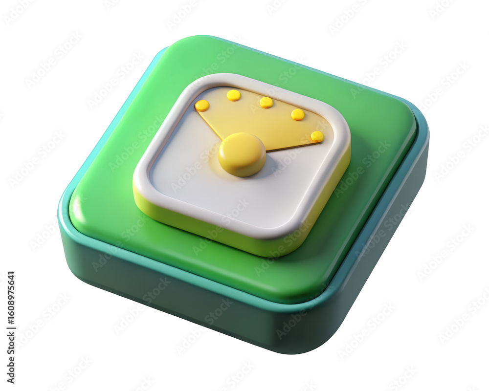 Aufkleber stylized 3d illustration of a bright timer icon representing time management and efficiency on a bac