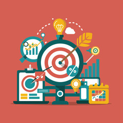 2d vector illustration colorful  business , TRAINING and study work hard successes 
