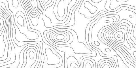 Beautiful line art topographic map, abstract cartography artistic map topographic contour in lines and contours topo design, white on black background Topographic line map pattern and modern.