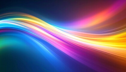 Obraz premium A multicolored light leak overlay with a rolling wave pattern, including subtle lens flare bursts and rainbow gradients moving diagonally 