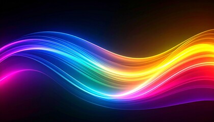 Fototapeta premium A multicolored light leak overlay with a rolling wave pattern, including subtle lens flare bursts and rainbow gradients moving diagonally 