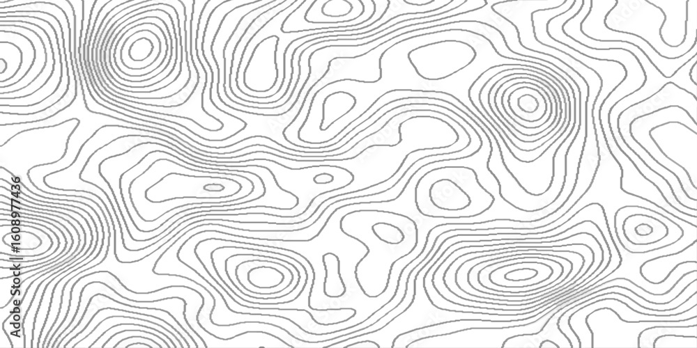Poster topographic contour lines grid map seamless pattern, pattern shape in organic wood on white and tran