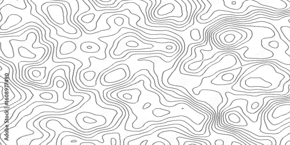Poster topographic contour lines grid map seamless pattern, pattern shape in organic wood on white and tran
