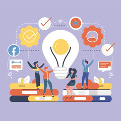 2d vector illustration colorful  business , TRAINING and study work hard successes 
