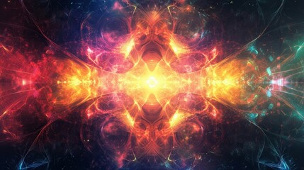 Fototapeta premium abstract colorful nebula cosmic energy burst