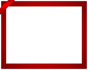 Simple blank background with frame red ribbon