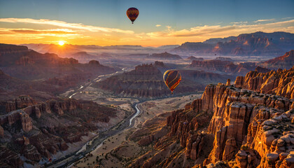 Paysage de montagne magnifique au crépuscule