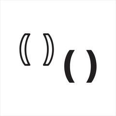 Fototapeta premium Two sets of parentheses symbols on a white background