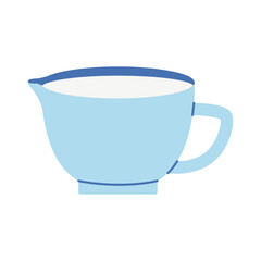 Large mug of milk. Healthy dairy drink. Vector illustration.