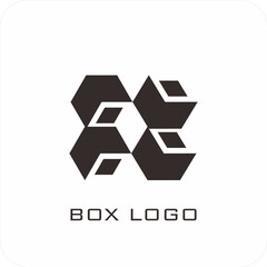 A set of editable vector box templates featuring isometric mockups, flat dieline layouts, and minimalist logo and icon designs. Ideal for product packaging, branding, and print use.