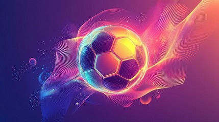 Fototapeta premium vibrant soccer ball abstract art