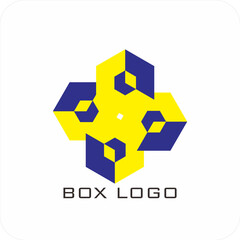 A set of editable vector box templates featuring isometric mockups, flat dieline layouts, and minimalist logo and icon designs. Ideal for product packaging, branding, and print use.