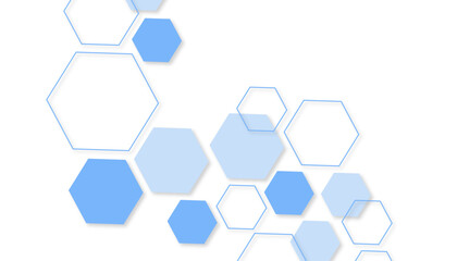 Abstract blue hexagon shape for frame illustration design