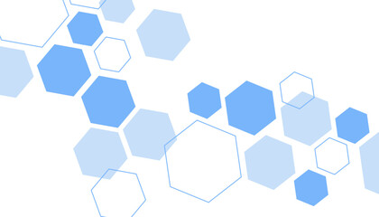 Abstract blue hexagon shape for frame illustration design