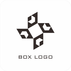 A set of editable vector box templates featuring isometric mockups, flat dieline layouts, and minimalist logo and icon designs. Ideal for product packaging, branding, and print use.