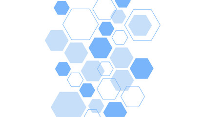 Abstract blue hexagon shape for frame illustration design
