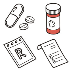 Medical Icons Capsule Bottle Prescription healthcare pill