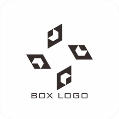 A set of editable vector box templates featuring isometric mockups, flat dieline layouts, and minimalist logo and icon designs. Ideal for product packaging, branding, and print use.