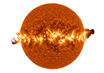 Isolated Fiery Sun with Solar Flare Eruption