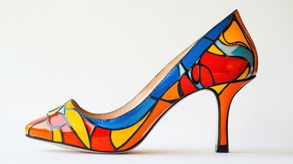 colorful abstract high heel shoe