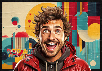 Pop Art Portrait Photo Effect Mockup