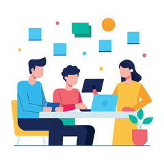 Young entrepreneur brainstorming business ideas isolated on white background