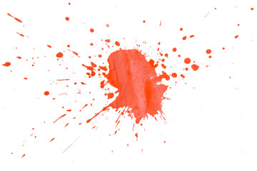 Red splash watercolor brush isolated on transparent background