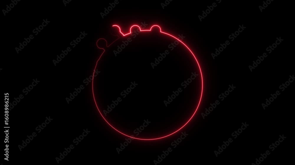 Poster glowing red neon circle abstract animation loop perfect for modern designs and visual effects