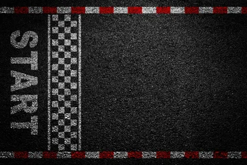  Forward-thinking start-up the business concept for success with start grunge textured on the asphalt road, abstract concept graphic element. Top view © Philip