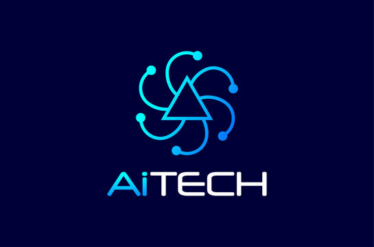 Open Ai Technology Logo Design, Artificial Intelligence logo, ai logo, hexagon technology, digital app connection system solution and software Vector Icon Symbol Silhouette Illustration brand business
