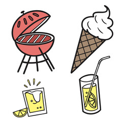 Summer Barbecue Ice Cream Lemonade Drinks grill cone