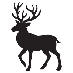 Obraz premium Majestic Reindeer Silhouette Vector Icon for Winter Design Themes