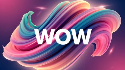 Abstract Colorful Swirl Design with WOW Text - Powered by Adobe