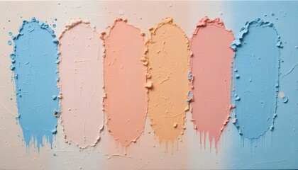 Paint Swatches on Textured Wall – Peach and Blue

