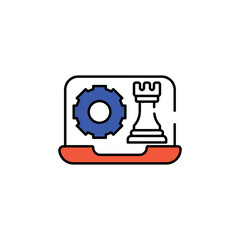 Strategy icon design with white background stock illustration