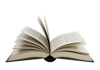 Isolated Open Book with Flipping Pages