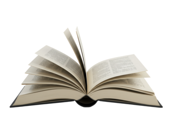 Isolated Open Book with Flipping Pages