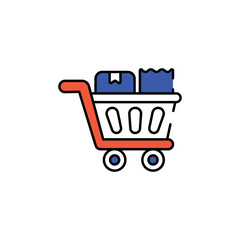 Shopping Trolley icon design with white background stock illustration