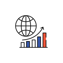 Global icon design with white background stock illustration
