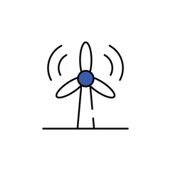 Wind Energy icon design with white background stock illustration
