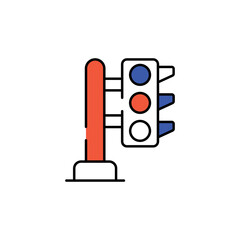 Traffic light icon design with white background stock illustration