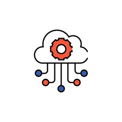 Cloud Processing icon design with white background stock illustration
