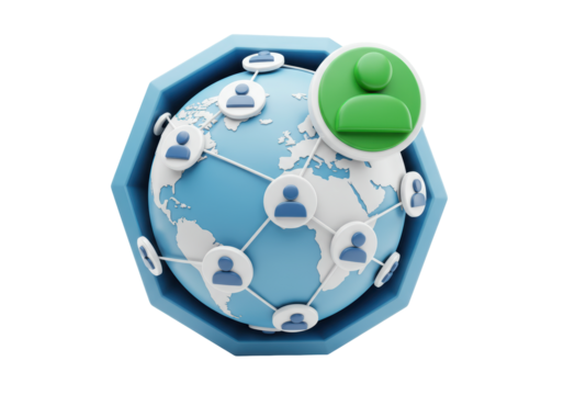 Isolated Global Network of People Connecting Illustration