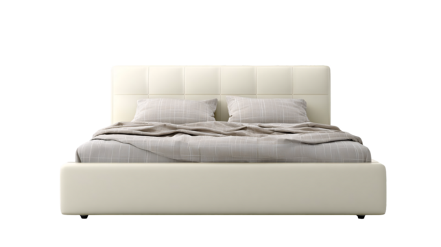 Modern platform bed with headboard